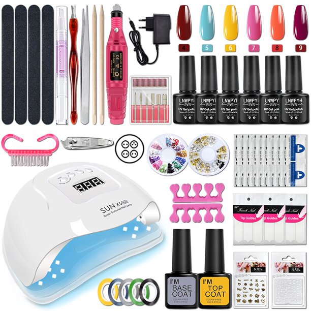 Juego de manicura con lámpara de uñas acrílica, secador de uñas, brocas, Kit de esmalte de Gel, juego de herramientas para manicura