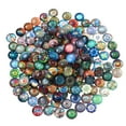 OUNONA 100pcs 12mm Mixed Round Mosaic Tiles for Crafts Glass Mosaic