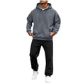 thumbnail image 6 of Mens Hoodie Set Comfortable Loose Fit Two-Piece Outfit with Pocket Drawstring for Daily Wear, Gym & Lounging, Multiple Color Options, 6 of 8