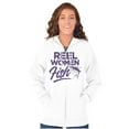 thumbnail image 3 of Reel Women Fish Cute Girly Fishing Zip Hoodie Sweatshirt Women Brisco Brands L, 3 of 6