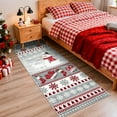 thumbnail image 2 of Haperlare 2'x6' Christmas Rug Xmas Snowman Carpet, Soft Snowflake Print Decorative Rug with Non Slip Backing for Hallway Bedroom Home Decor, Gray, 2 of 7