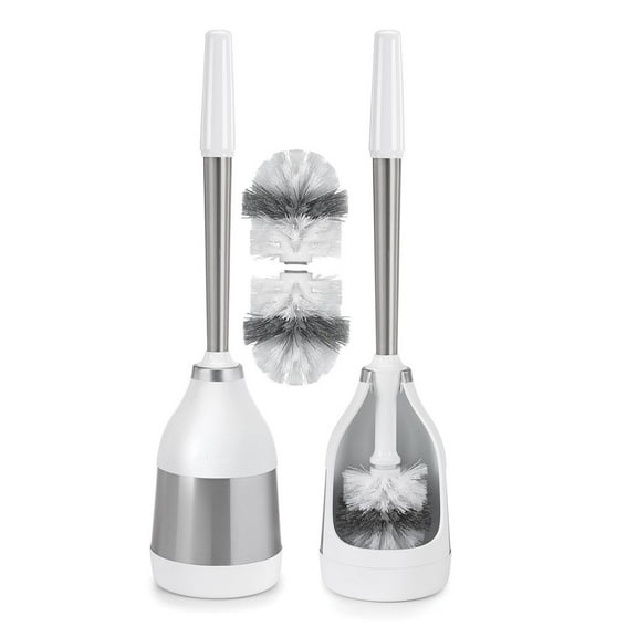 Polder 2-Pack Belle Toilet Brush Caddy with 2 Bonus Replacement Brush Heads