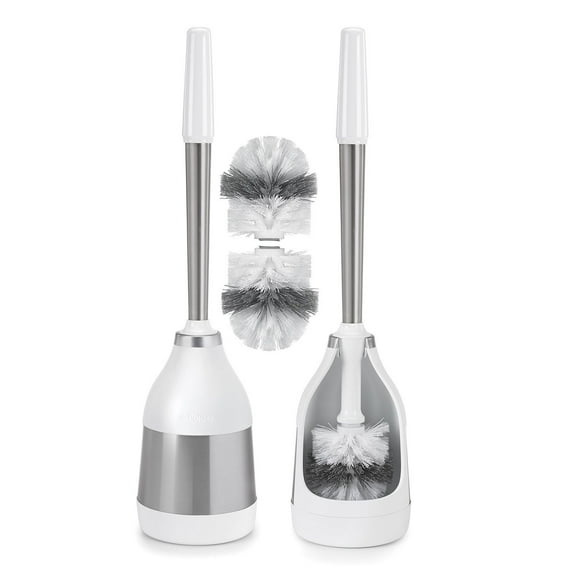 Polder 2-Pack Belle Toilet Brush Caddy with 2 Bonus Replacement Brush Heads