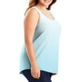 thumbnail image 2 of Felirenzacia Long Tank Tops For Plus Size Women Gradient Tank-Neck Basic Casual Flowy Summer Sleeveless T-Shirt Basic Tank Tops For Big and Tall Women,Light Blue,XL, 2 of 6
