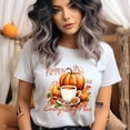 thumbnail image 2 of Pumpkin Spice and Everything Nice T-Shirt | Fall Coffee Pumpkin Graphic Tee for Women, Dark Heather, Size M, 2 of 6