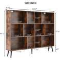 thumbnail image 3 of 10 Cubes Bookshelf, Wooden 3-Tier Open Shelf Bookcase, Freestanding Book Shelf Storage Organizer with 5 Iron Legs for Home Office, Living Room, Bedroom, 3 of 8