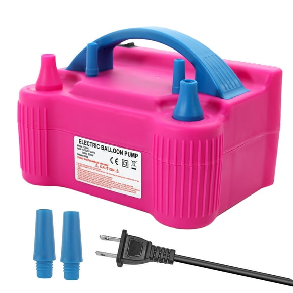 Amdohai 110V Electric Balloon Inflator Pump High Power Air Blower Pump with 4 Extension Nozzles Dual Pump Nozzles Fast Portable Inflatable Tool