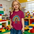 thumbnail image 6 of Gelikeya Kids 100 Days of School Shirt Boys Girls Short Sleeve Cute Cartoon Rainbow Printed T Shirts Summer Outfit Clothes , 8-9 Years, 6 of 8
