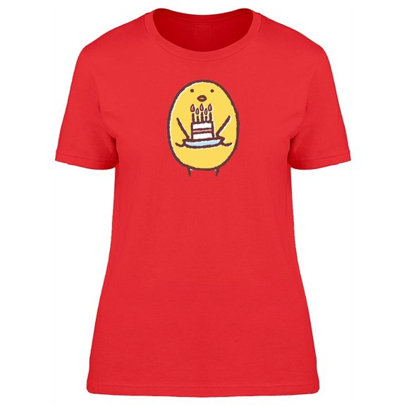 Cute Chicken Birthday Cartoon T-Shirt Women -Image by Shutterstock, Female Large