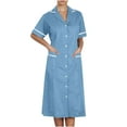 thumbnail image 2 of Penkiiy Women's Scrub Nursing Dress with Dual Pockets - Comfort Fit V-Neck Work Uniform, 2 of 6