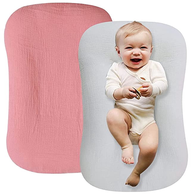 Baby Lounger Cover 2 Pack, Organic Cotton Removable Slipcover for
