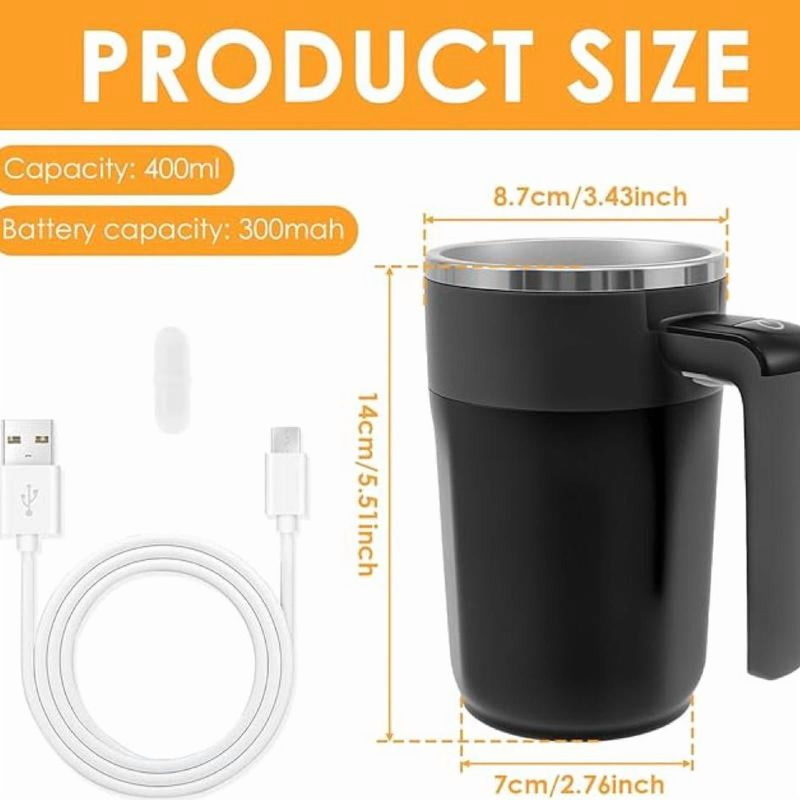 Automatic Stirring Coffee Cup, USB Rechargeable Stainless Steel Magnetic Mixing Cup with Temperature Display, Household Kitchen Appliances for Home Office