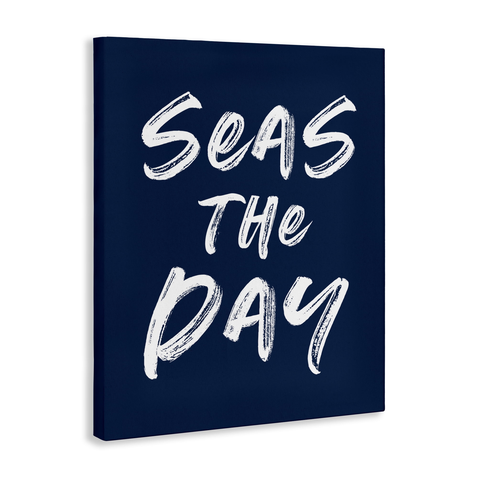 Seas The Day Sentiment Canvas Wall Art, design by Lettered and Lined