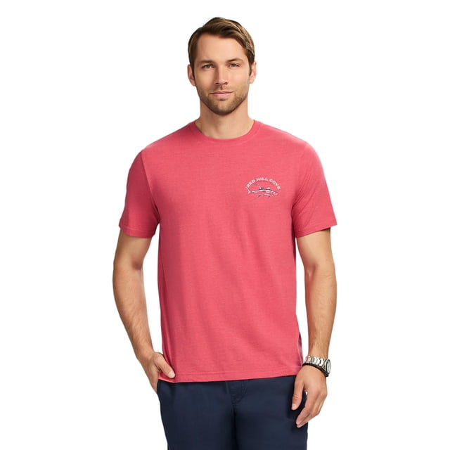 Remera IZOD Saltwater con Estampa Gráfica de Manga Corta en Color Holly Berry XL
