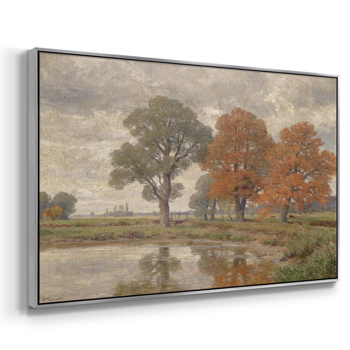 Vintage Landscape-CCCLIV By Wexford Home Framed in Silver Wood Gallery Wrapped Canvas 25 in. x 37 in.