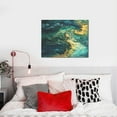 thumbnail image 4 of Zufioo Turquoise Golden Swirl Print Canvas Decorative Painting with Solid Wood Frame Art Decoration, Suitable for Home and Office Wall Decoration, 4 of 6