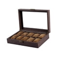 thumbnail image 1 of Caja de almacenamiento para relojes con tapa transparente, vitrina de regalo, protección para relojes, a prueba de polvo, decoración del hogar. 10 ranuras, 1 of 9