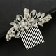 thumbnail image 2 of Nvzi Horquillas para el pelo de boda con flores para novias, peinetas con perlas de cristal, pinzas para el pelo, accesorios para el pelo de boda dorados, joyas plateadas, 2 of 4