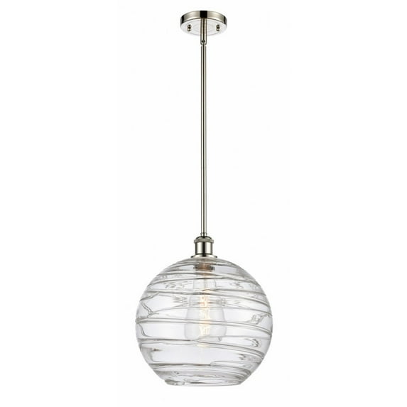 516-1S-PN-G1213-12-LED-Innovations Lighting-Athens Deco Swirl - 3.5W 1 LED Mini Pendant In Industrial Style-15 Inches Tall and 12 Inches Wide Polished