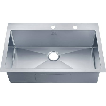 Nationalware 18 Gauge Stainless Steel 33 Inch Single Basin Overmount Kitchen Sink