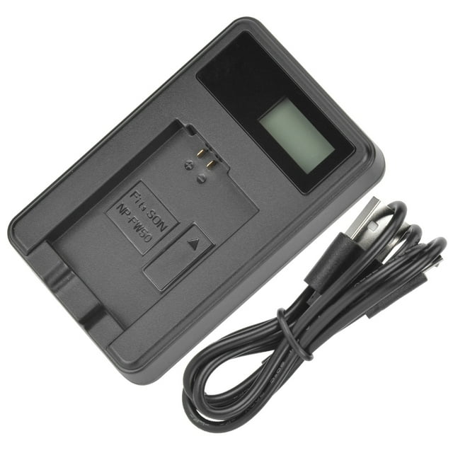 Camera Battery Charger, Black Plastic LCD Display Exquisite Battery Charger For A6000 A6300 A6500 A7r A7