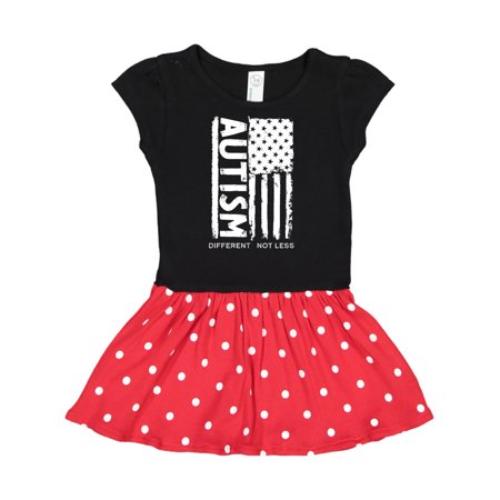 

Inktastic Autism American Flag Different not Less Gift Toddler Girl Dress