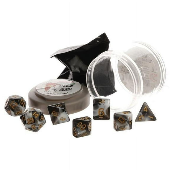 Reaper Miniatures REM19051 Pizza Dungeon Dual Dice White & Black