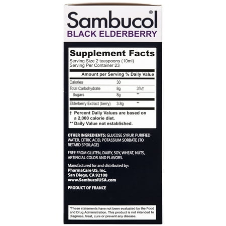 Sambucol Black Sambucus Elderberry Syrup, Immune Support, Liquid Syrup for Kids and Adults, 7.8 Oz