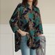 thumbnail image 2 of Camisa irregular holgada de manga larga informal para mujer, camisa de lino y algodón de Color sólido, Top de solapa/camisa Pompotops FGAJ21380, 2 of 8