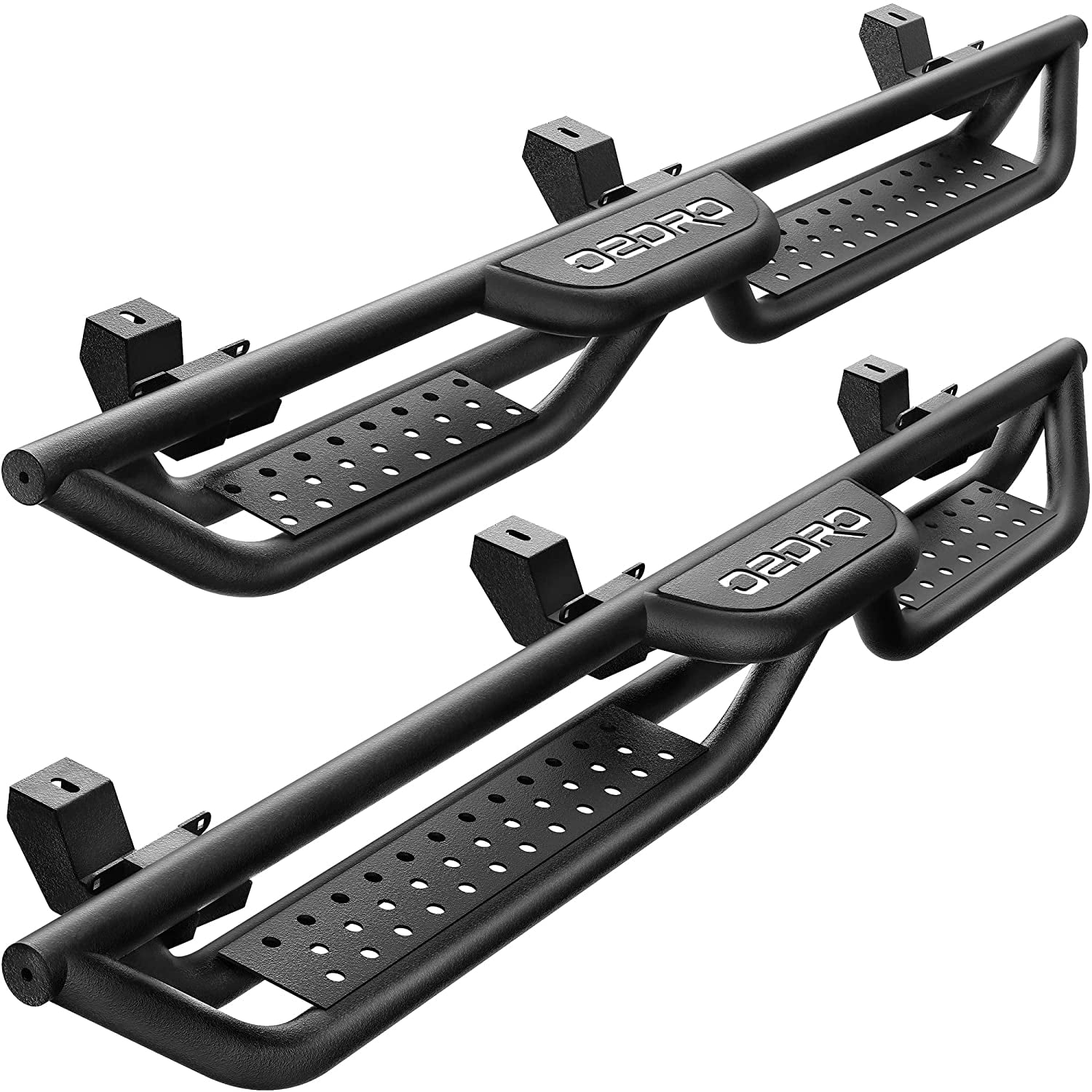 Ledkingdomus Running Boards for 2018-2022 Jeep Wrangler JL 4 Door, Bolt-on All-Steel Build Side Steps with Leaf Shaped Design, Powder Coated Nerf Bar,Black