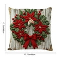 thumbnail image 6 of Upgraded 45X45cm Red Christmas Pillow Cover Holiday Snowman Decoration Sofa Decoration Linen Pillow Imitation Embroidery Cushion Cover G, 6 of 6