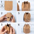 thumbnail image 3 of Paquete de 50 cajas de regalo de papel con forma de farol hexagonal, caja de embalaje de papel Kraft con cordón, envoltura de regalo de chocolate y caramelos para bodas, fiestas, Navidad, marrón, 3 of 5
