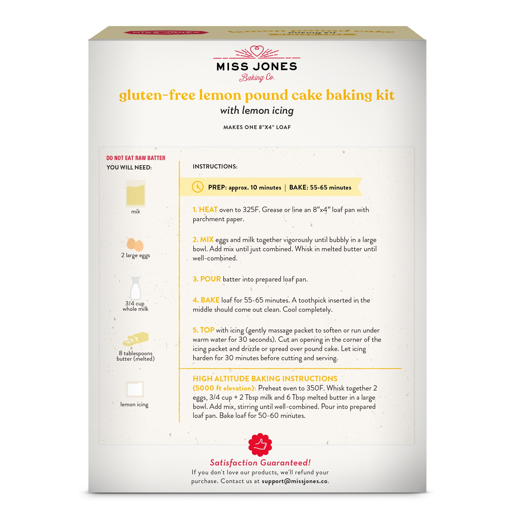 Miss Jones Baking Co. Gluten Free Lemon Pound Cake Baking Kit