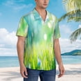 thumbnail image 3 of Daiia green grass and butterfly Print Hawaiian Shirt for Men Gentle Cotton Regular Short Sleeve Casual,Medium, 3 of 7