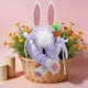 thumbnail image 1 of Set de adornos para el culo de conejito de Pascua: cola de conejo de tela, zanahoria y palillos para orejas con alambres para arreglos florales, coronas, decoración de jardín y decoraciones de, 1 of 2