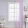 thumbnail image 4 of Maxcozy Lace Series Window Thick Semi Sheer Premium Rod Pocket Window Curtain Panels for Bedroom & Living Room - 1 Pcs ( 57 W x 39" L, Pink), 4 of 7