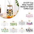 UV DTF Cup Wrap Transfer Stickers for Glass,Cute Animal Theme Rub on