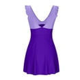 thumbnail image 7 of Dezsed One Piece Swimdress Swimsuits for Women Tummy Control High Cut Ruffled Swim Dresses Skirt Bathing Suit Purple XL, 7 of 7
