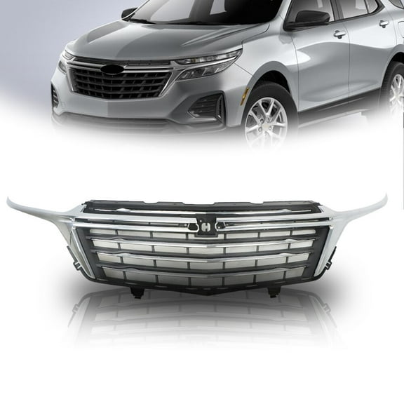 Front Grille Bumper Upper For Chevrolet Equinox 2022-2023 Chrome Black Mesh