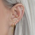 thumbnail image 3 of Triple Square Crystal 3A CZ  Flat Back Piercing Earring, 3 of 8