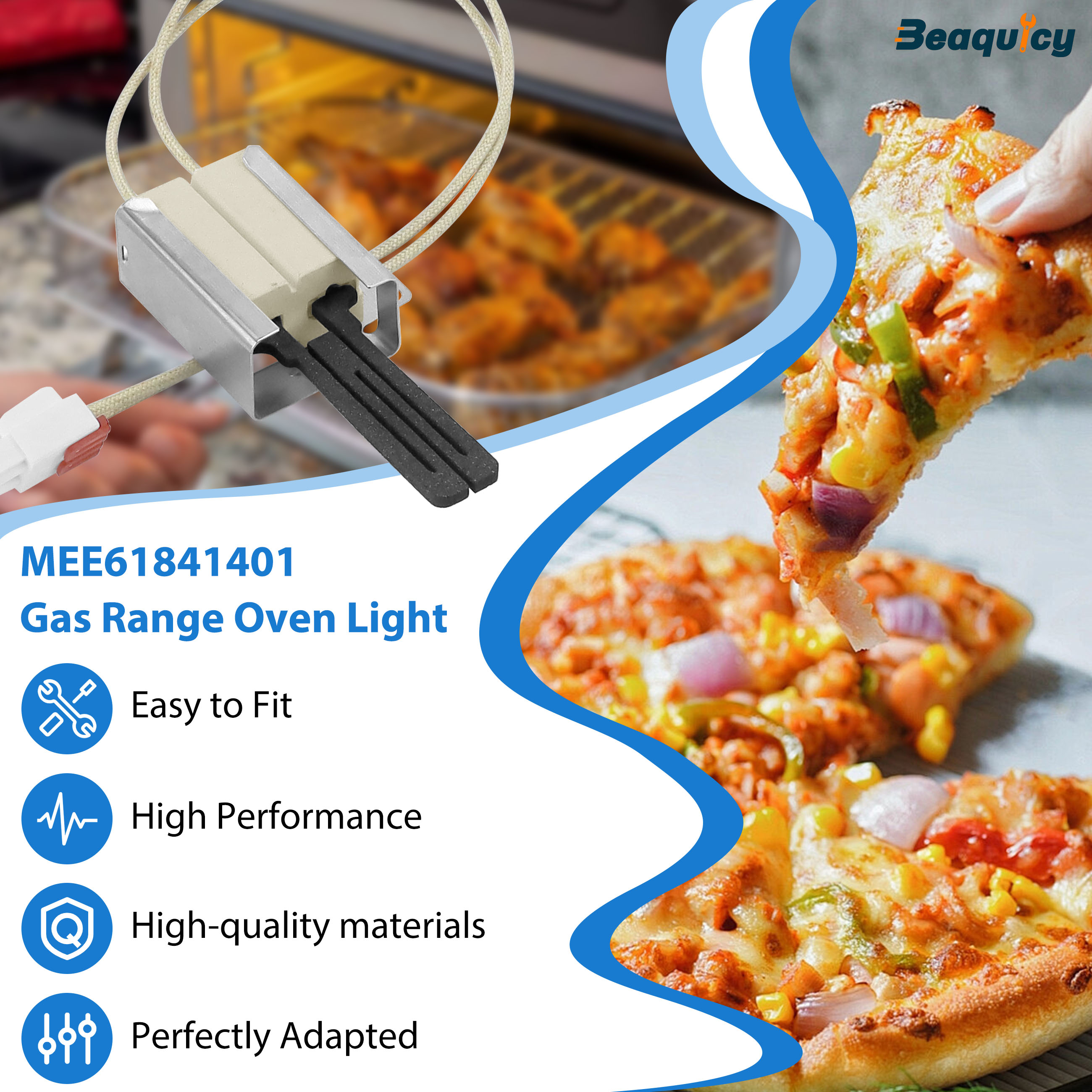Beaquicy MEE61841401 Range Oven Ignitor Exact Replacement Replaces MEE61841403 MEE63084901 Oven Igniter for Gas Stove