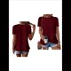 thumbnail image 2 of Blusas de Verano con Ojales para Mujer 2025, Blusas Asimétricas de Moda para Verano, Blusas de Color Liso para Salir, Color Vino Tinto XL, 2 of 6