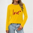 thumbnail image 5 of Erwazi Womens Long Sleeve Crew Neck Valentine T Shirts Love Bow Printed Casual Cute Tee Tops, 5 of 5