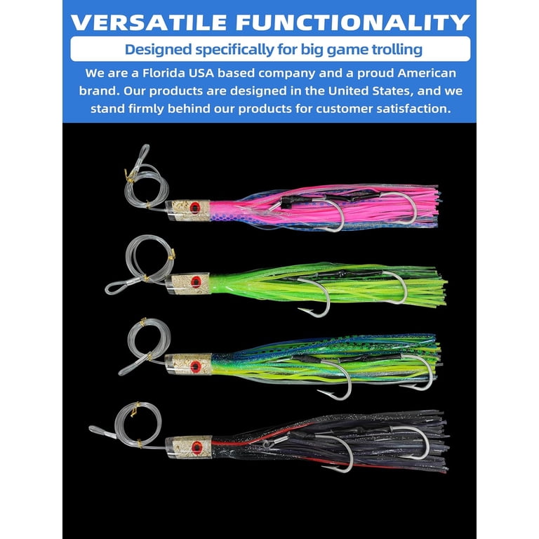Set 5 Z-Man Big Game Lure Da Traina – Misto Per Tonno, Mahi, Marlin, Pesca D'Altura