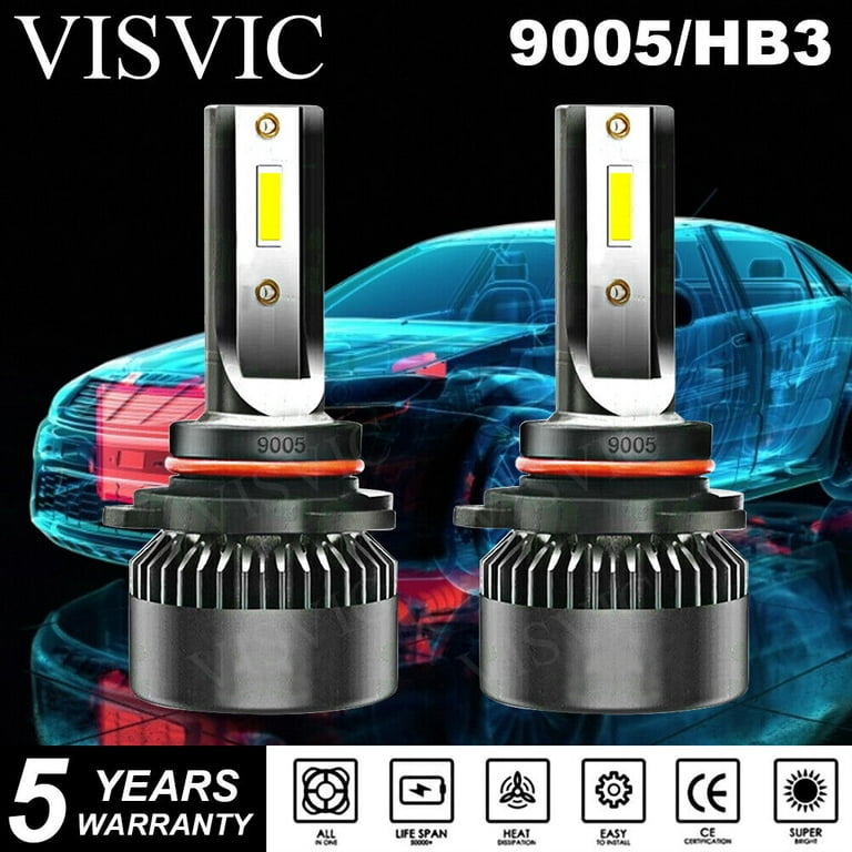 9005 HB3 LED Headlight Bulbs 12000LM 6000K White 2 PCS