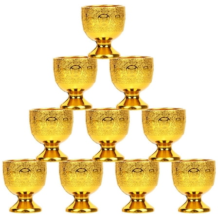 Wine Glass Chalice Goblet Medieval Brass Teapot Vintage Drinking Glasses Meditation Altar Office 10 Pcs