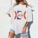 thumbnail image 2 of Mujeres verano casual moda sexy cuello redondo camisa t mama manga corta letras imprimir camisetas tops blusa Pompotops  hkajfhjk465442, 2 of 6