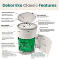 thumbnail image 6 of Dekor Eko Classic Diaper Pail Made with 70% Recycled Materials, Hands-Free: Step–Drop–Done | Cost-Effective Refill System | White, 6 of 10