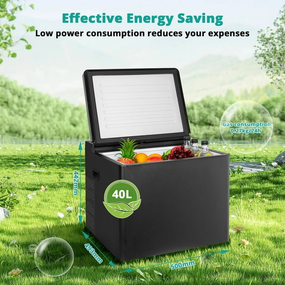 Smad Chest Freezer LPG/12V/110-120V Refrigerator Outdoor Travel Fridge 1.6 Cu ft Indoor Car