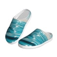 thumbnail image 2 of Kdxio Turquoise Ocean Reflection Women's Men's Slippers Plush Slip-On House Slipper for Winter Indoor Soft Cushion Non-slip Fluffy Slides Slippers-13, 2 of 7